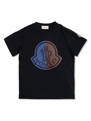 Moncler Enfant logo-print Cotton T-shirt | Blue | FARFETCH