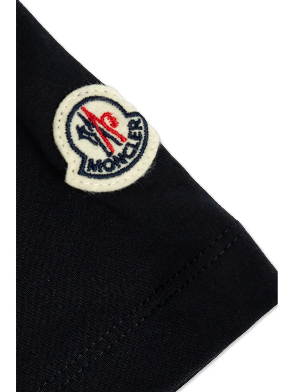 Moncler Enfant T-shirt met logoprint Zwart