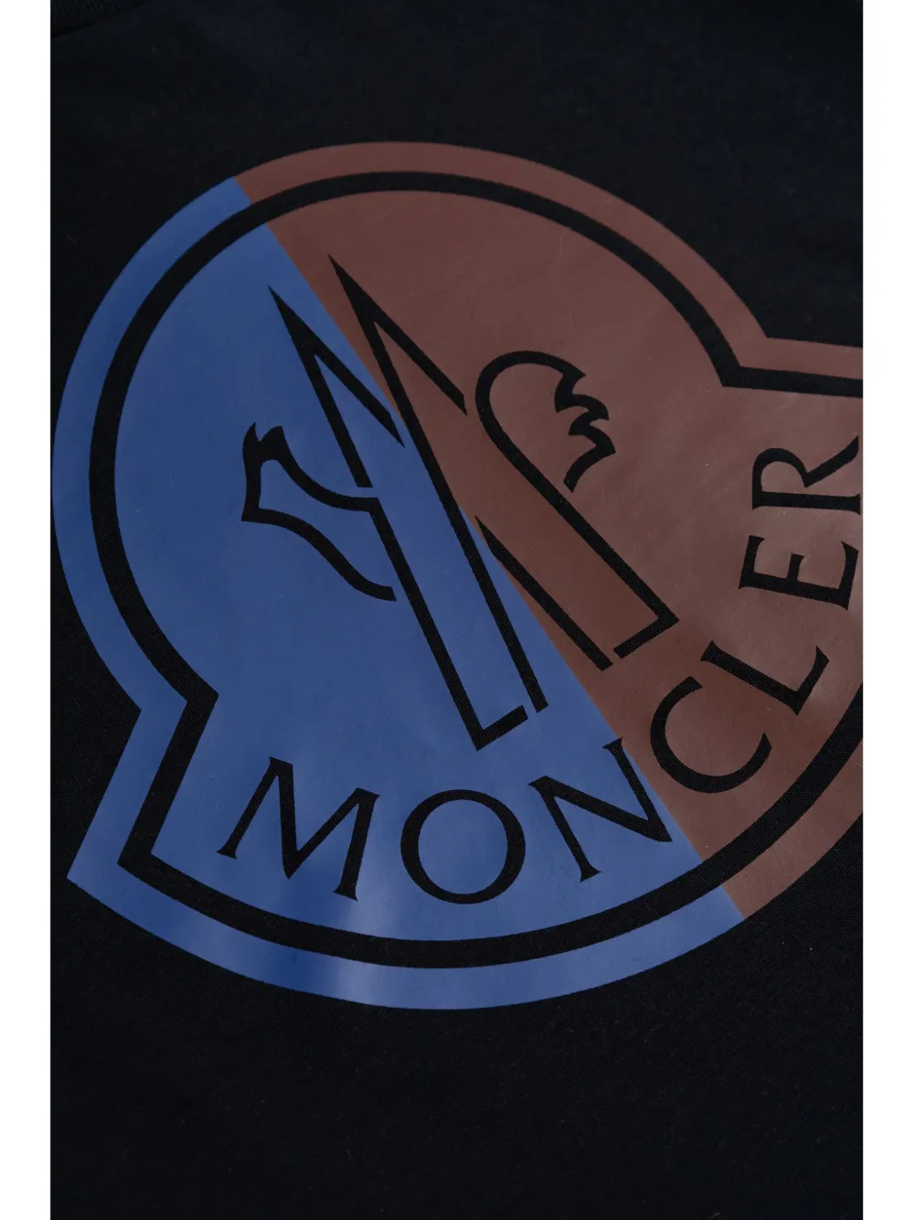 Moncler Enfant T-shirt met logoprint Zwart