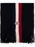 Moncler logo-patch scarf - Blue