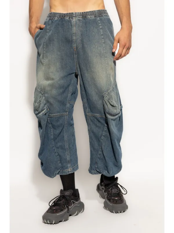 Diesel D-Para-Short-FSF Cropped Jeans | Blue | FARFETCH IN