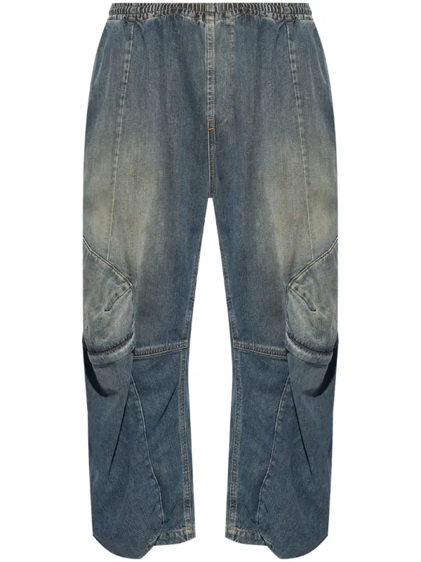 Diesel D-Para-Short-FSF Cropped Jeans | Blue | FARFETCH IN