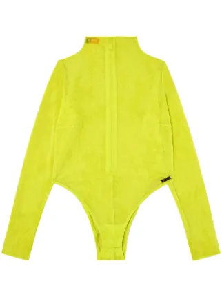 DEISEL FENTY ボディースーツ Diesel x Savage x Fenty Mesh Bodysuit | Yellow | FARFETCH