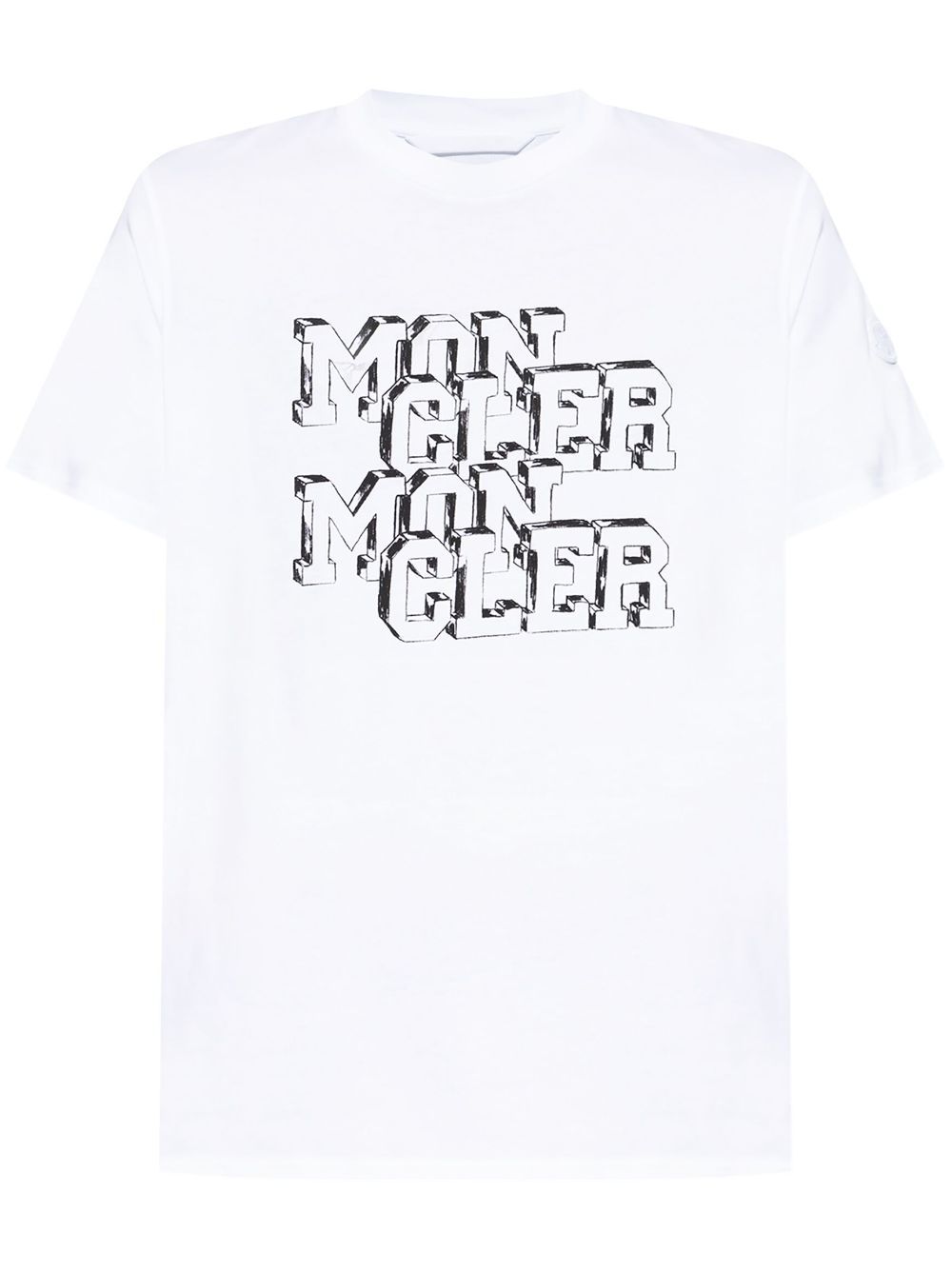 Shop Moncler Logo T-shirt In White