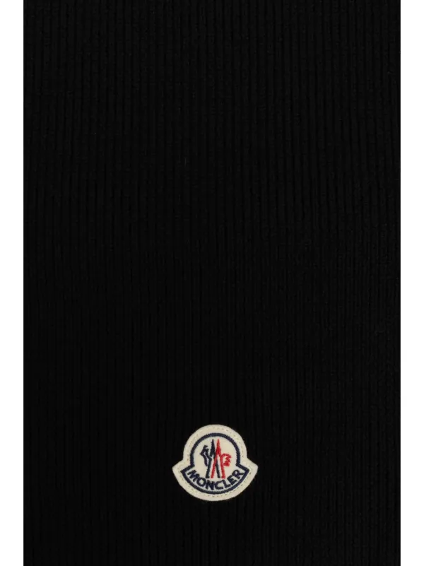 Moncler logo-patch Scarf | Black | FARFETCH