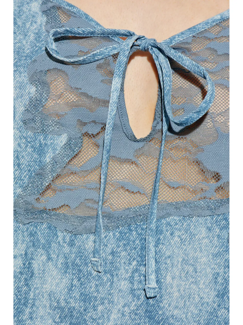 Diesel X Savage X Fenty Lace-detail Tank Top In Blue