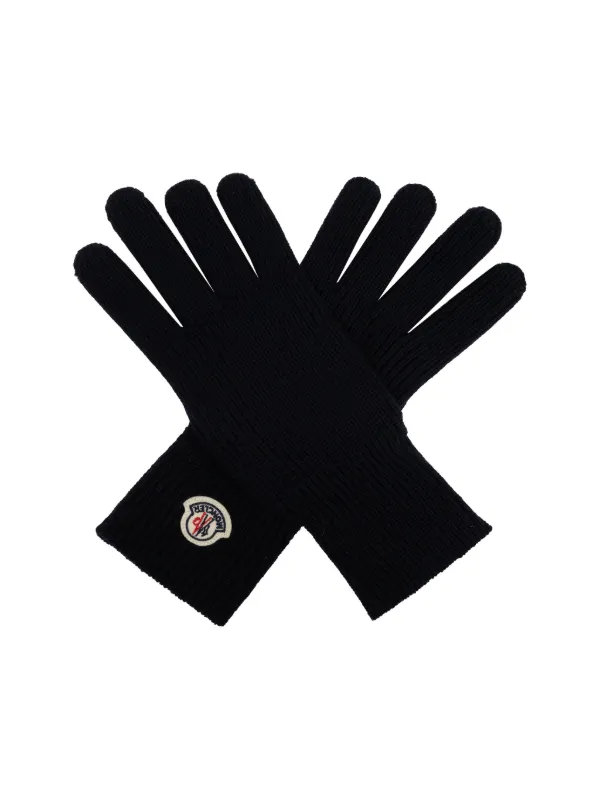 Moncler Guanti Con Applicazione | Blu | FARFETCH IT
