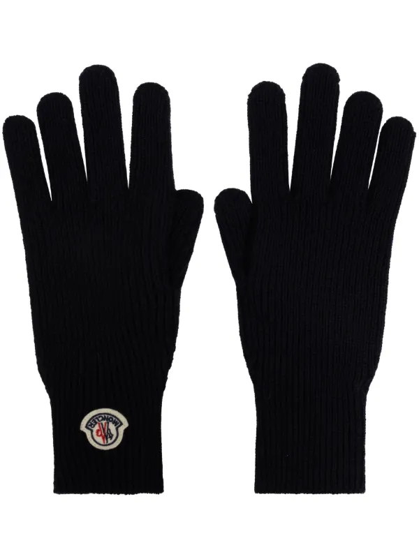 Moncler Guanti Con Applicazione | Blu | FARFETCH IT