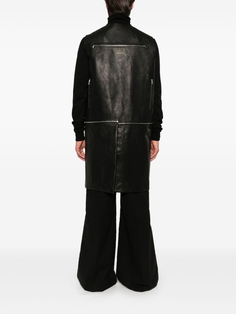 Shop Rick Owens Utility Leather Vest In Black