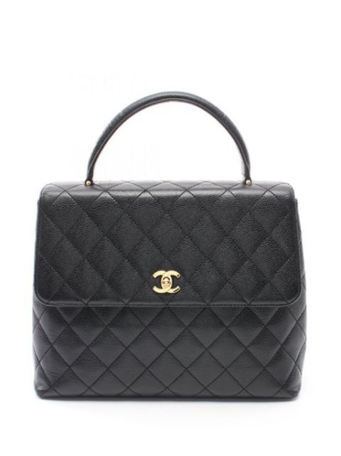 CHANEL 2000-2002 Caviar Kelly Top Handle Bag handbag Women