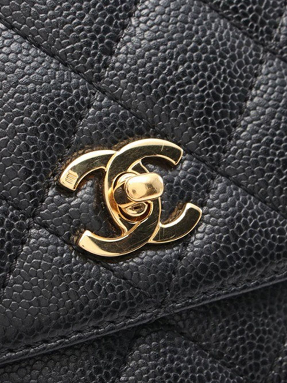 CHANEL 2000-2002 Caviar Kelly Top Handle Bag handbag Women