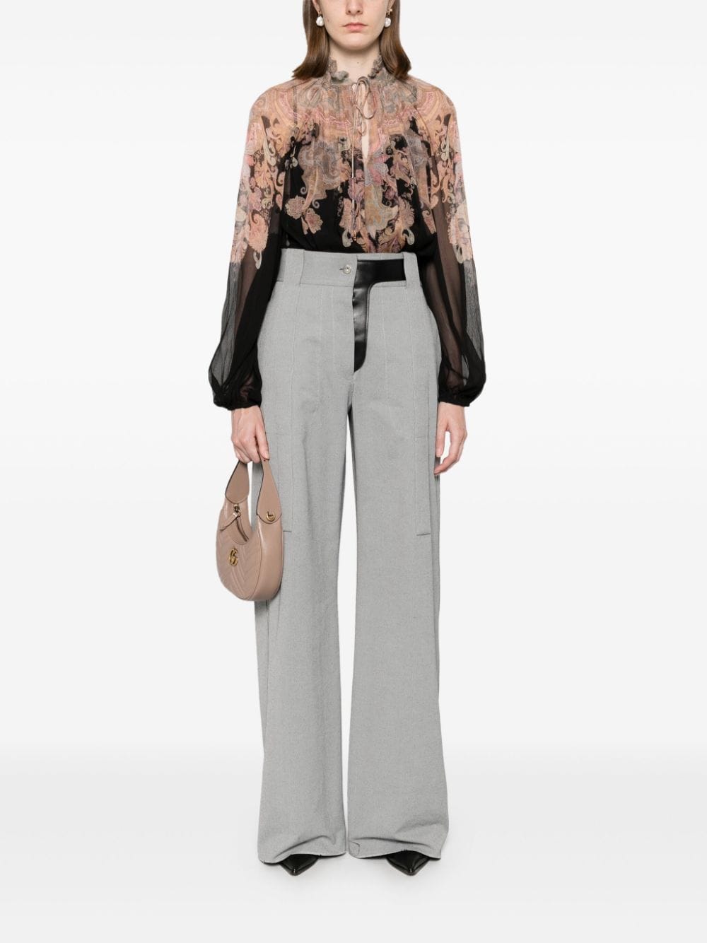 ZIMMERMANN Illustratie blouse - Zwart