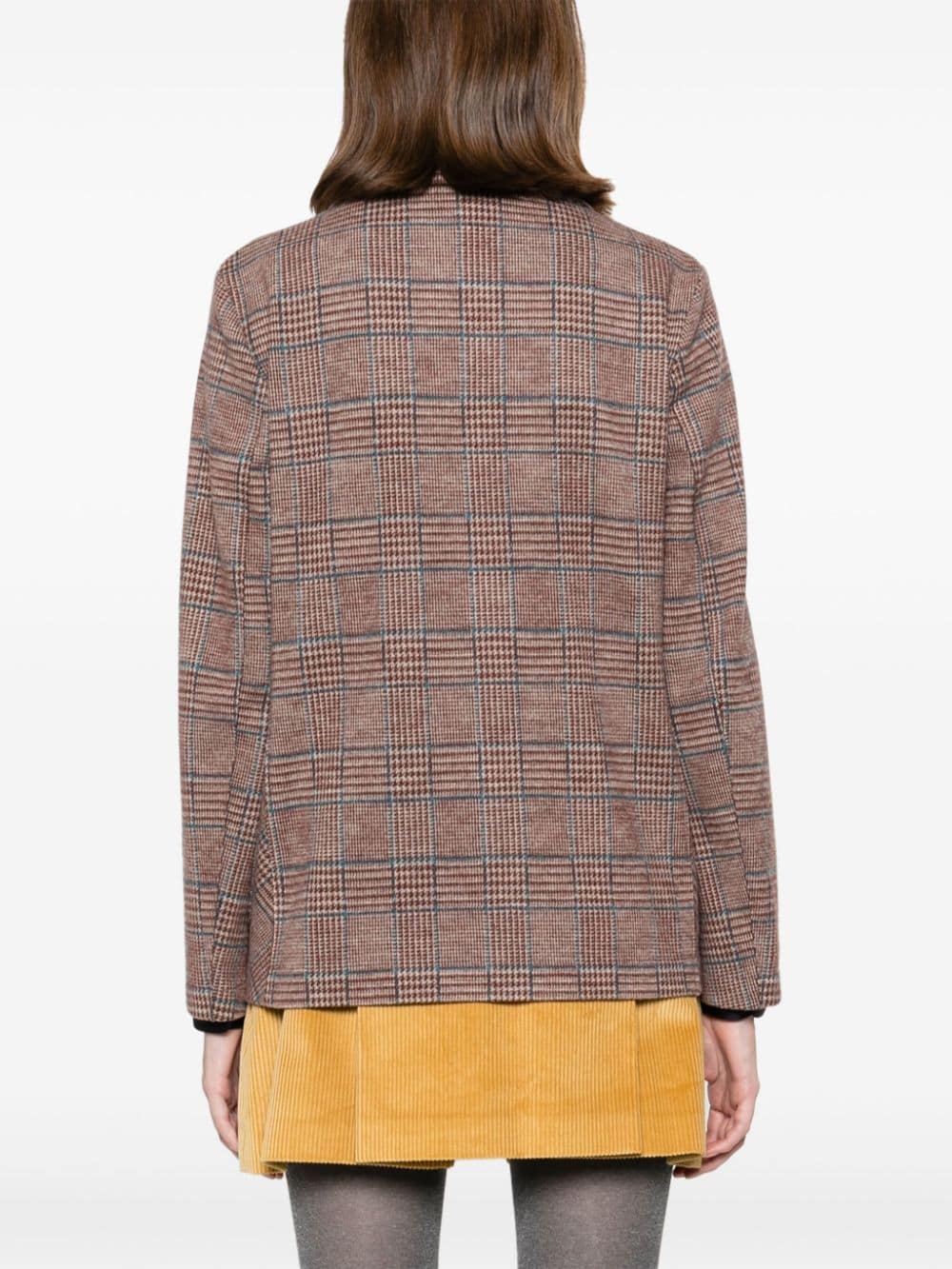 Shop Harris Wharf London Checkered Blazer In Brown