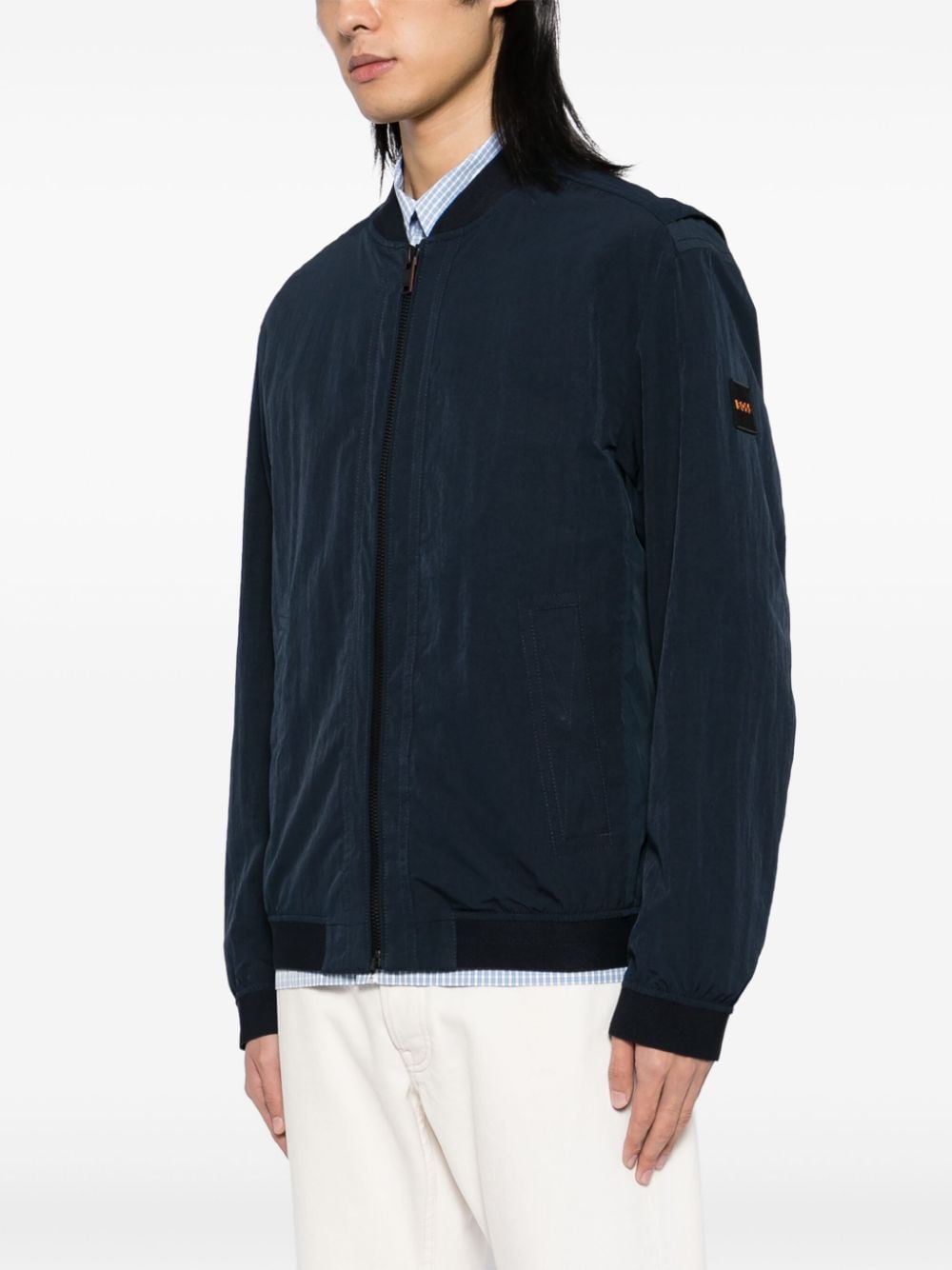 Shop Hugo Boss Zip-up Jacket In Blue