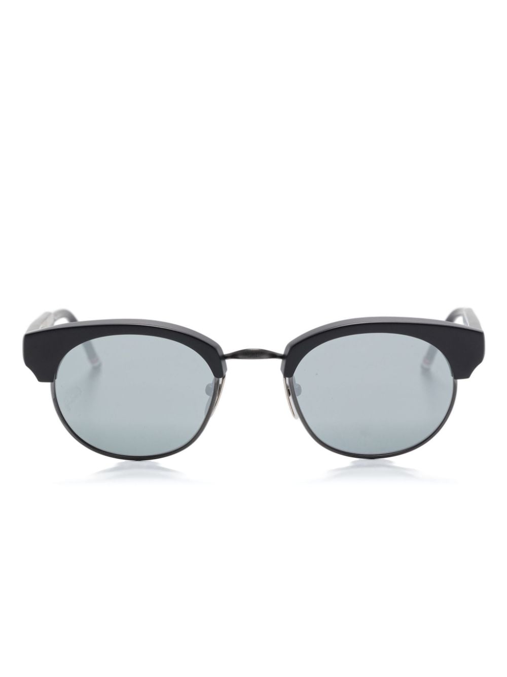 Shop Thom Browne Round-frame Sunglasses In Black