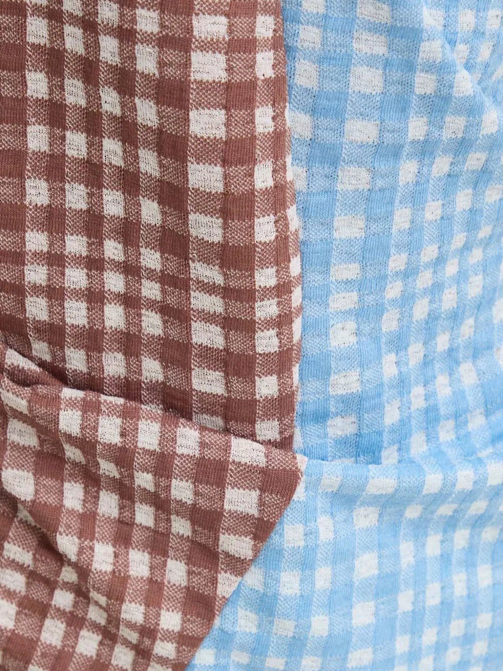 Stine Goya Gingham-pattern Panelled Blouse In Brown