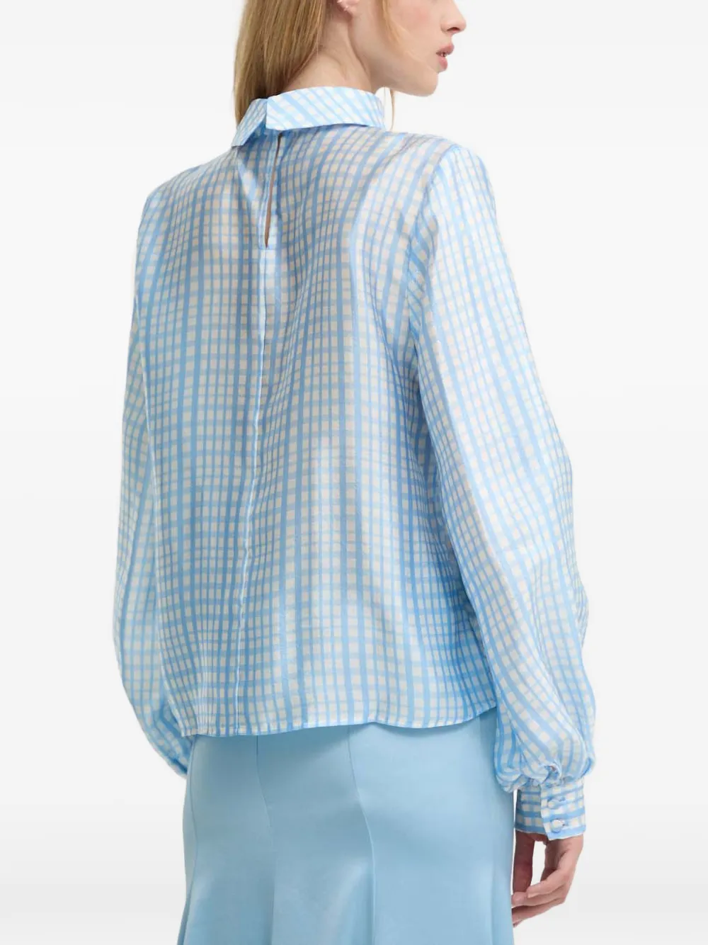  Stine Goya Check-pattern Blouse - Blue 