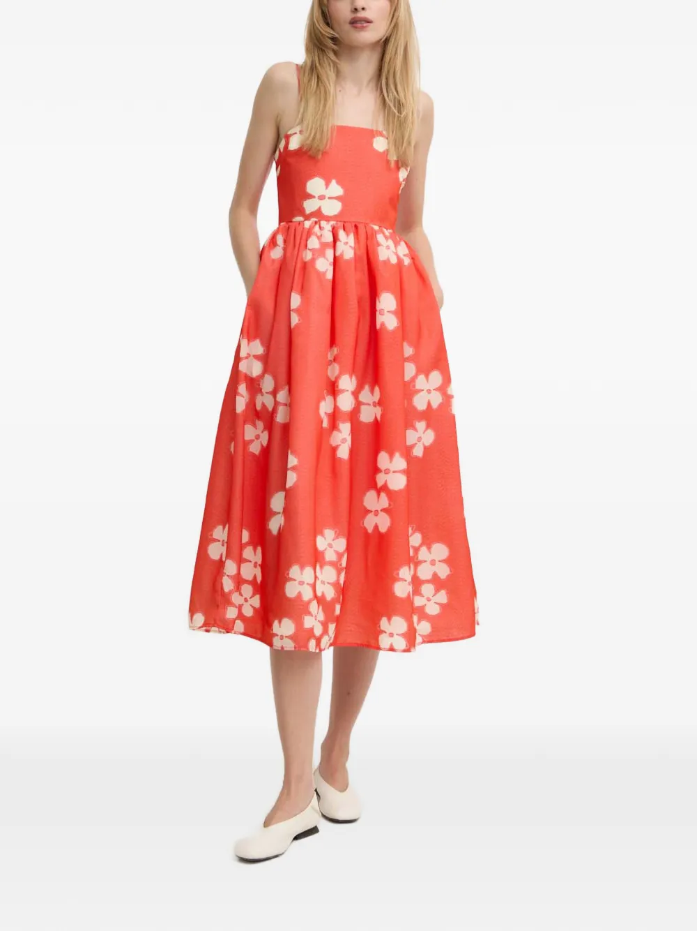 Stine Goya Yanina floral-print midi dress - Rosso