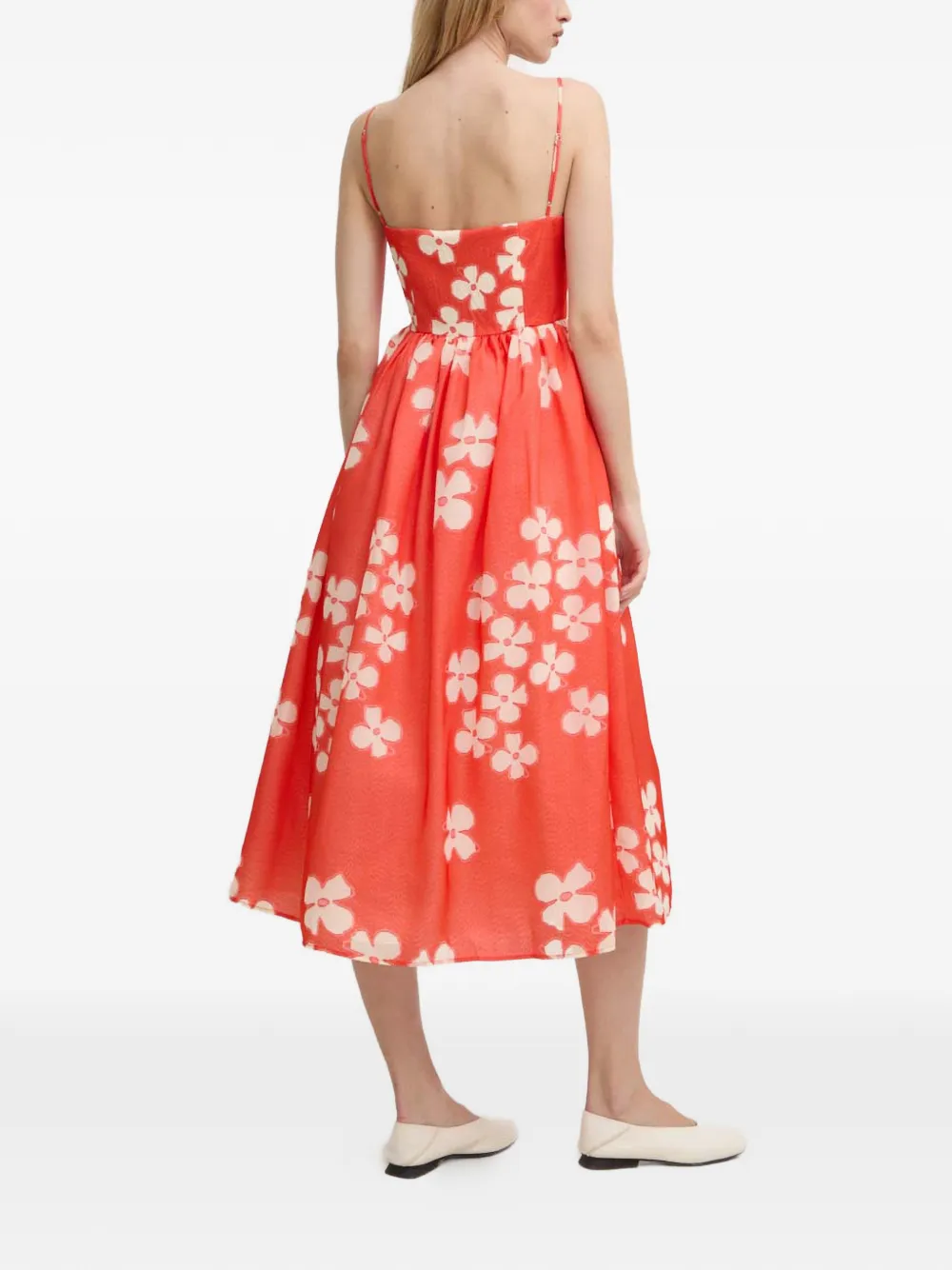 Stine Goya Yanina floral-print midi dress - Rood