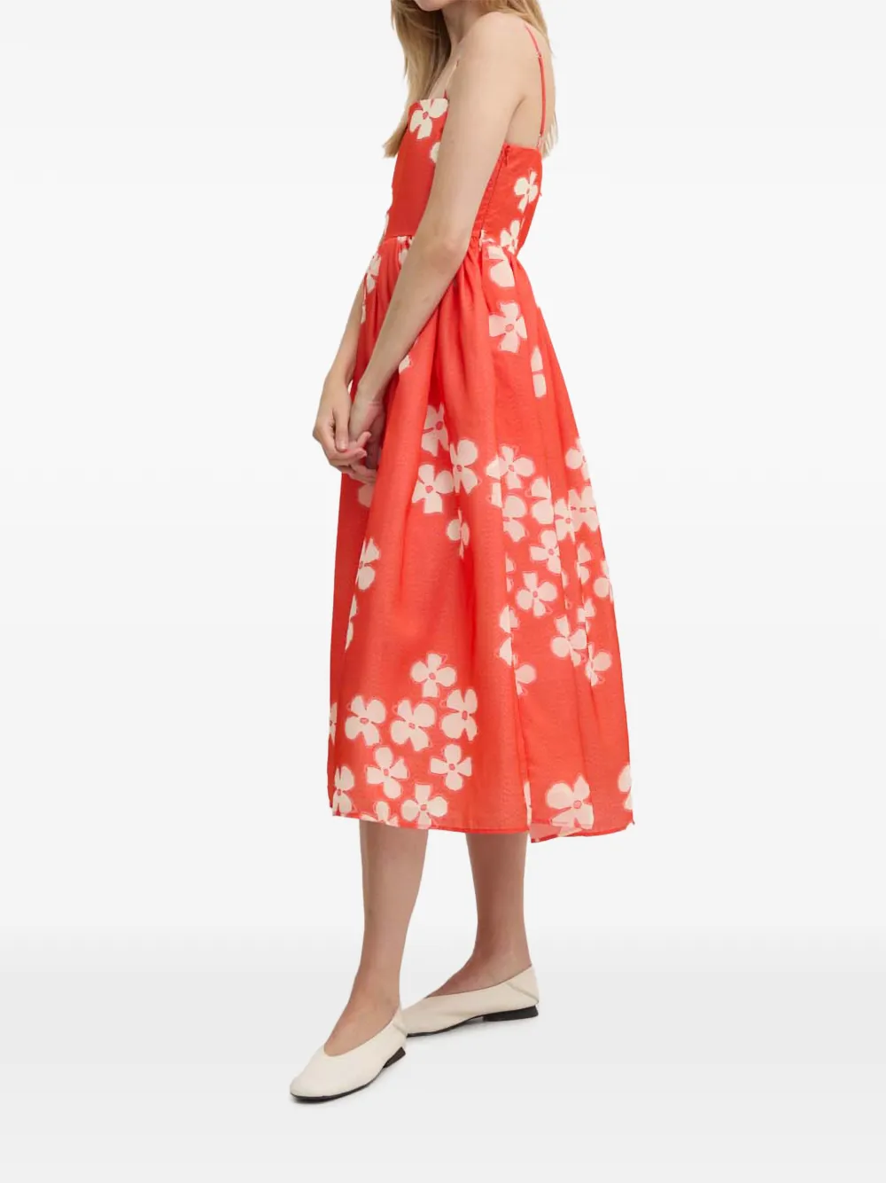 Stine Goya Yanina midi-jurk met bloemenprint Rood