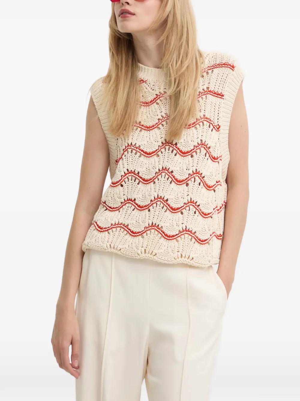 Stine Goya Asger wave vest - Nude