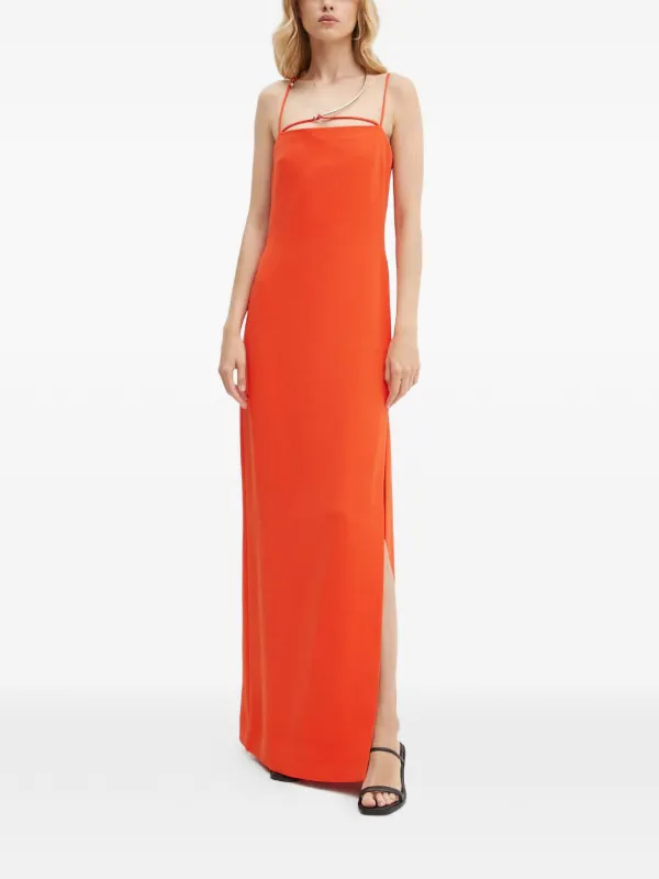 stine goya orange dress Stine Goya Sofie Strap cut-out Maxi Dress | Orange
