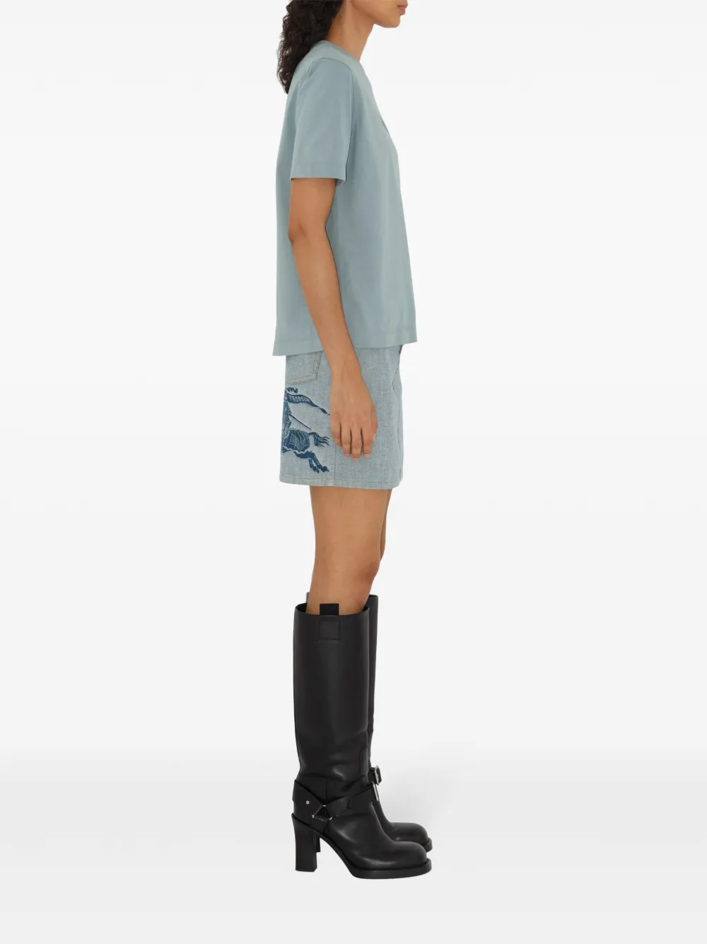 Burberry T-shirt met logoprint Blauw