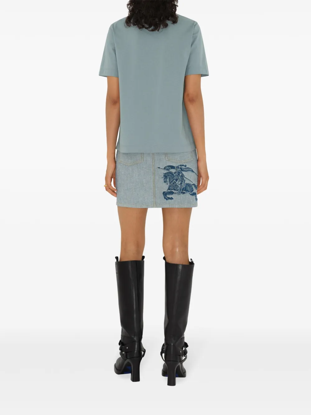 Burberry T-shirt met logoprint Blauw