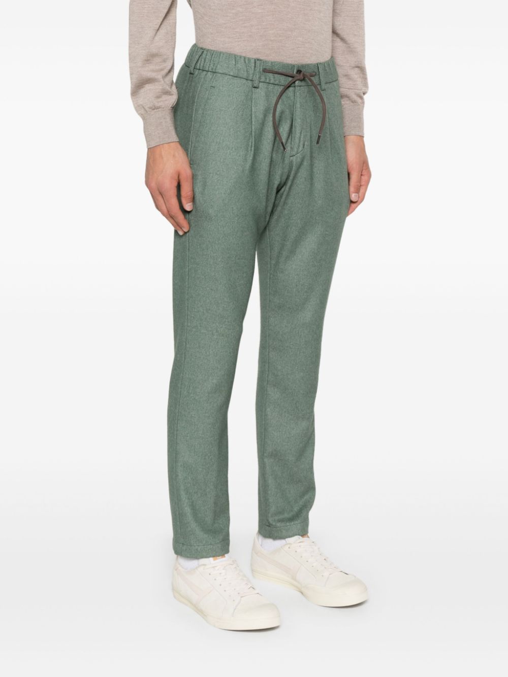 Shop Herno Felted Trousers In Green