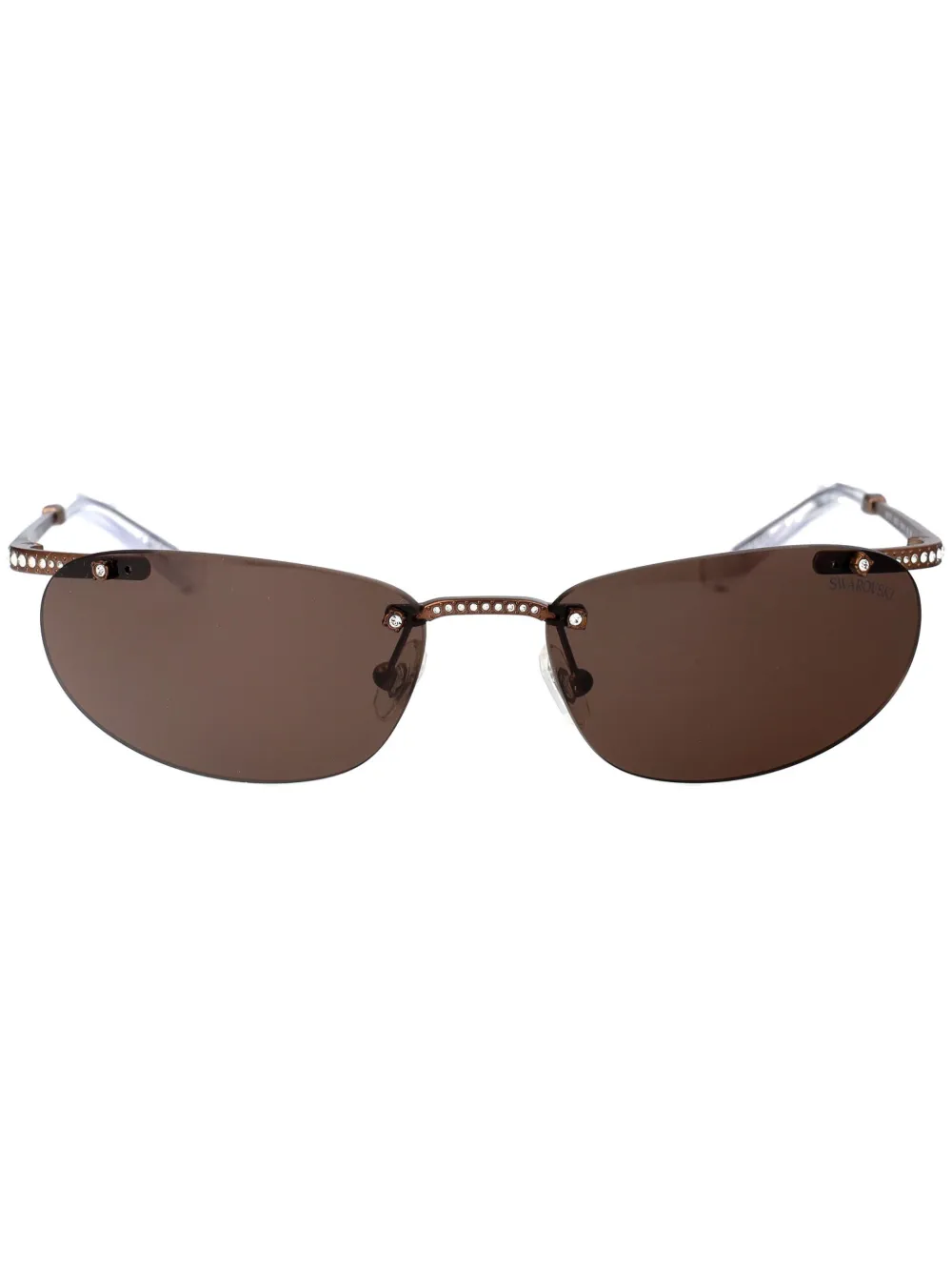 Swarovski Eyewear ビジュートリム サングラス - ブラウン Swarovski Eyewear ビジュートリム サングラス - ブラウン