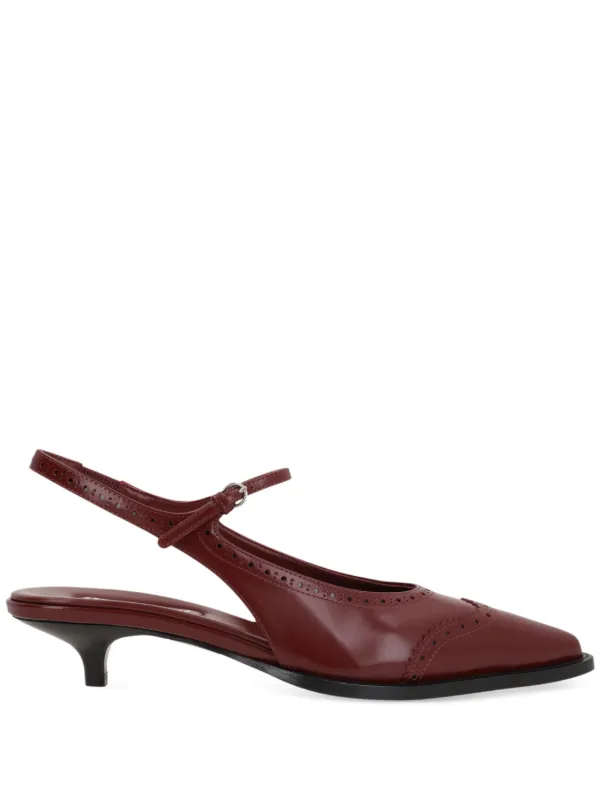 【MiuMiu】装飾付きスリングバック パンプス☆SALE中 Miu Miu スリングバック パンプス | ブラック | FARFETCH JP