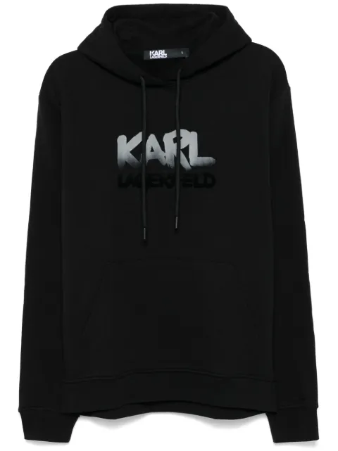 Karl Lagerfeld flocked logo hoodie