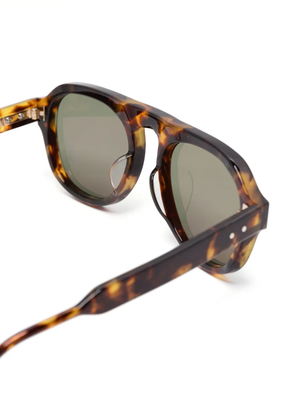 Thom Browne Eyewear Zonnebril met ovalen montuur Bruin