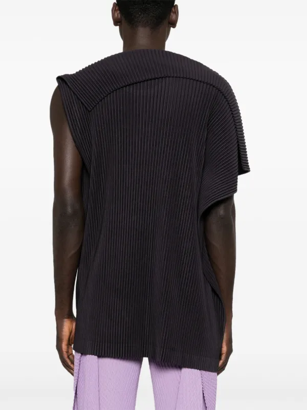 Homme Plissé Issey Miyake アシンメトリーベスト | グレー | FARFETCH JP