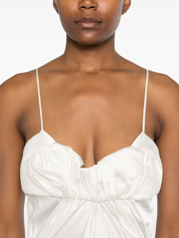 Jil Sander ビスコースサテンドレス Jil Sander サテン ドレス | ホワイト | FARFETCH JP