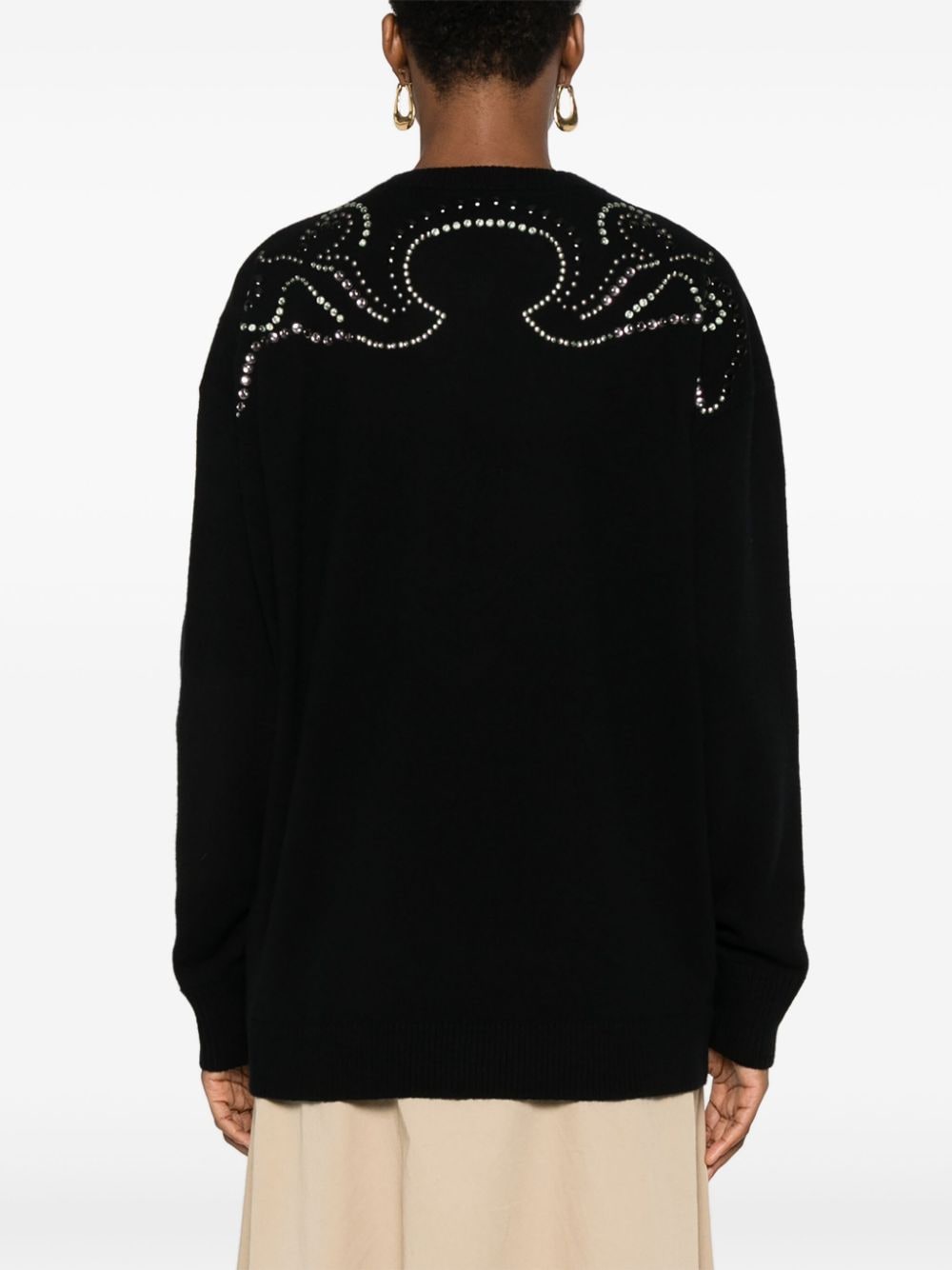 Shop Dorothee Schumacher Embellished Statements Sweater In Black