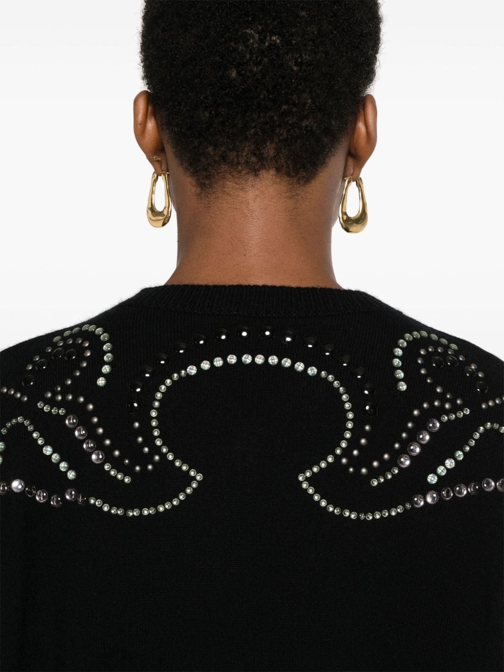 Shop Dorothee Schumacher Embellished Statements Sweater In Black