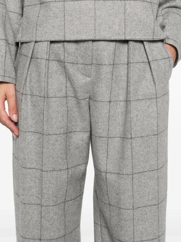 Pleated Trousers Zara Grey Checked Trousers ZW COLLECTION CHECK
