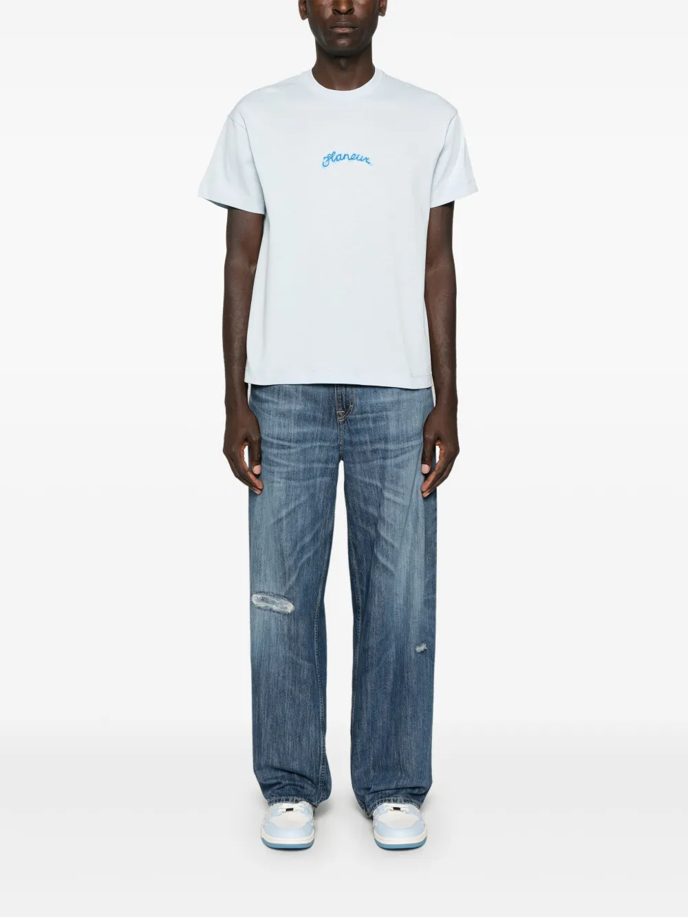 FLÂNEUR Signature Marker T-shirt - Blauw