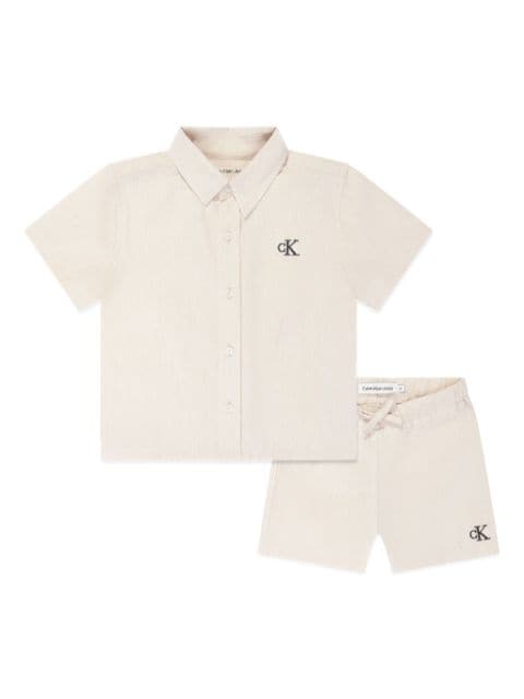 Calvin Klein Kids embroidered short set