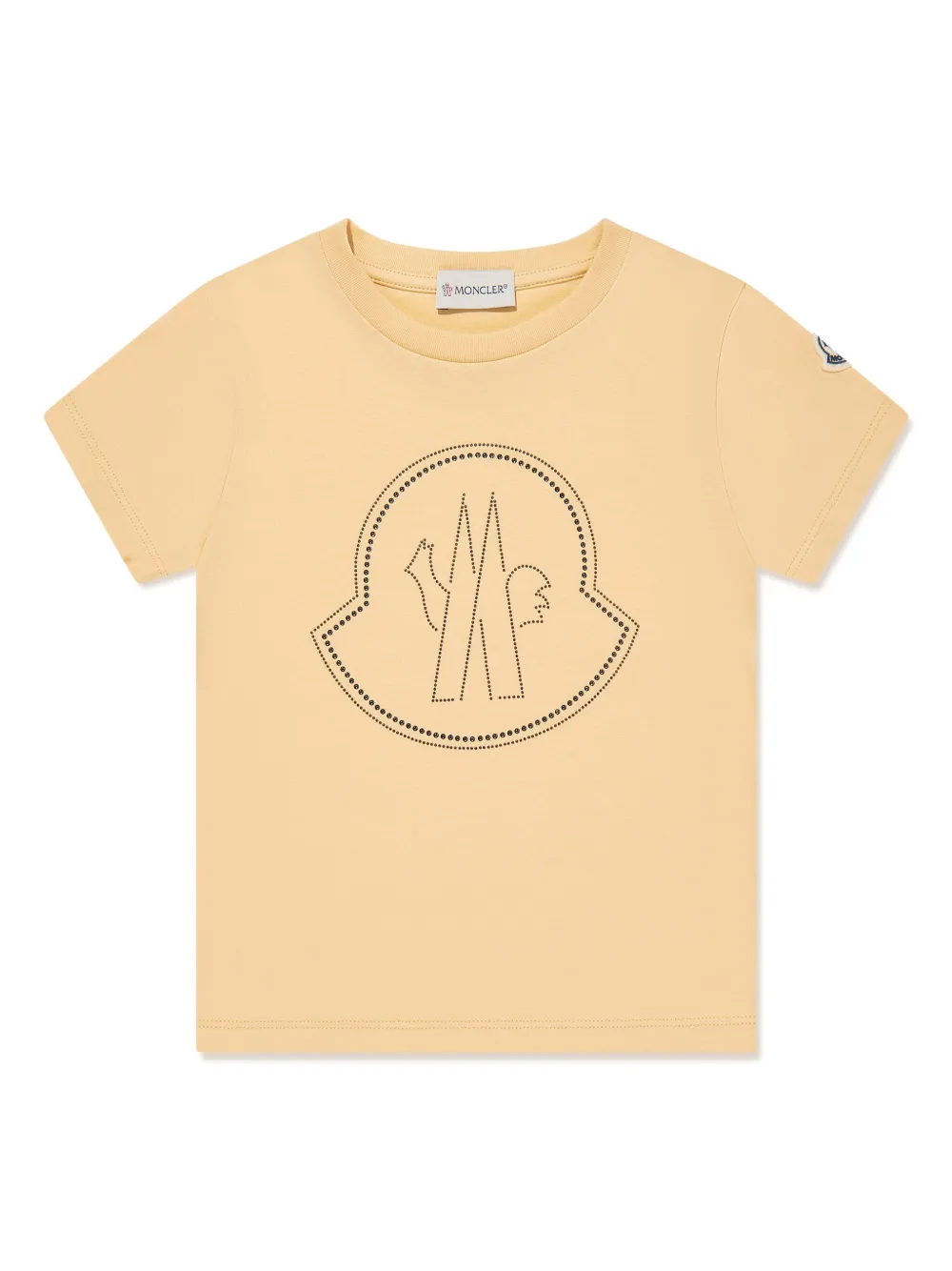 Moncler Enfant studded-logo T-shirt - Yellow