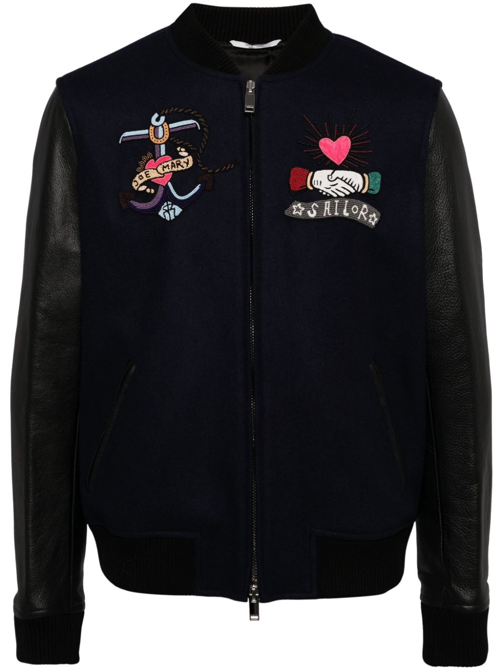 Valentino Garavani bead-logo detailing jacket - Blue