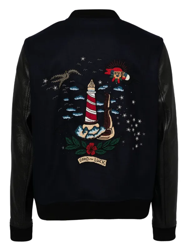 valentino ロゴ　ビーズ　ジャケット Valentino Garavani ビーズロゴ ジャケット | ブルー | FARFETCH JP