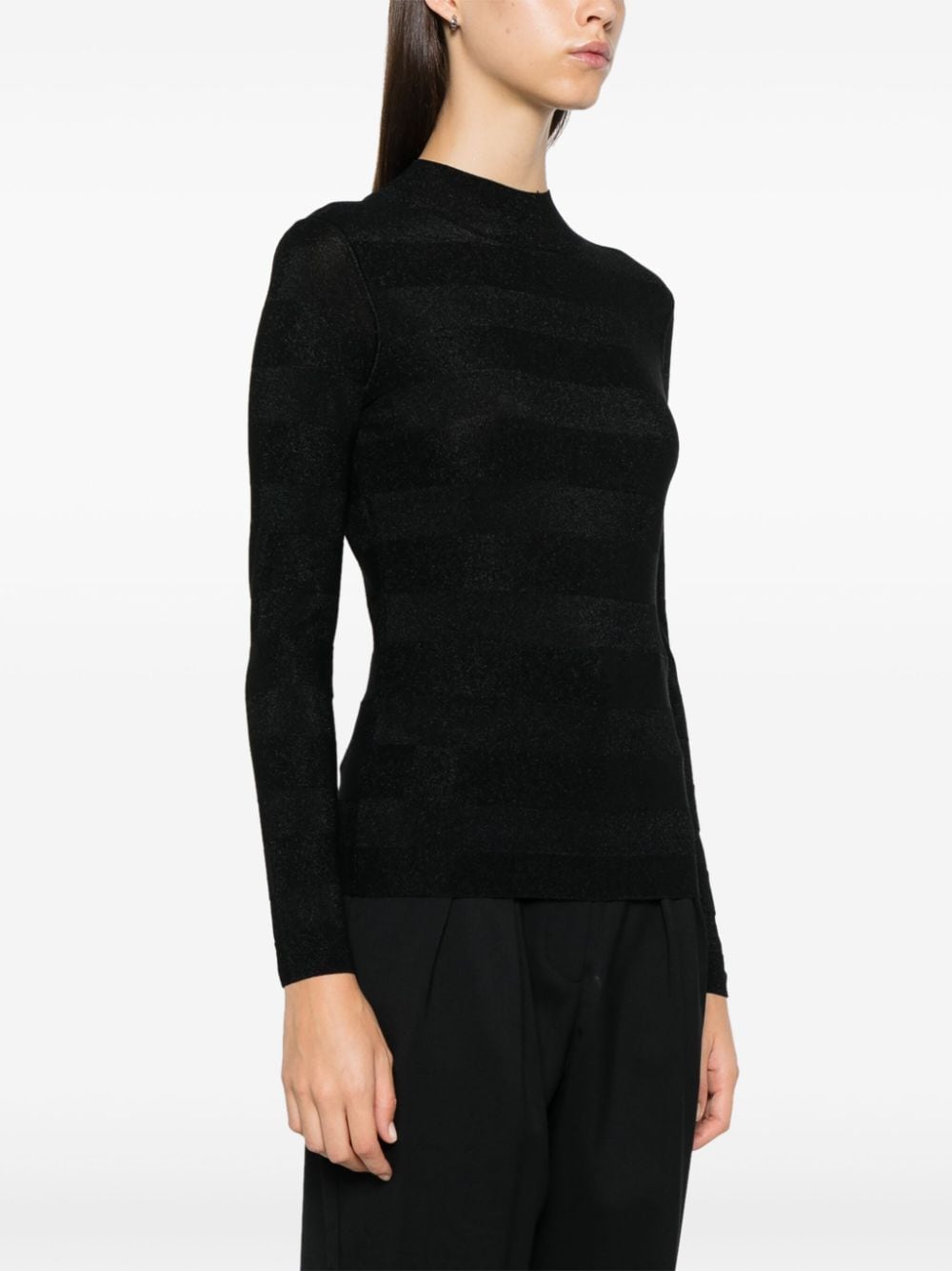 Shop Emporio Armani Mock-neck Sweater In Black