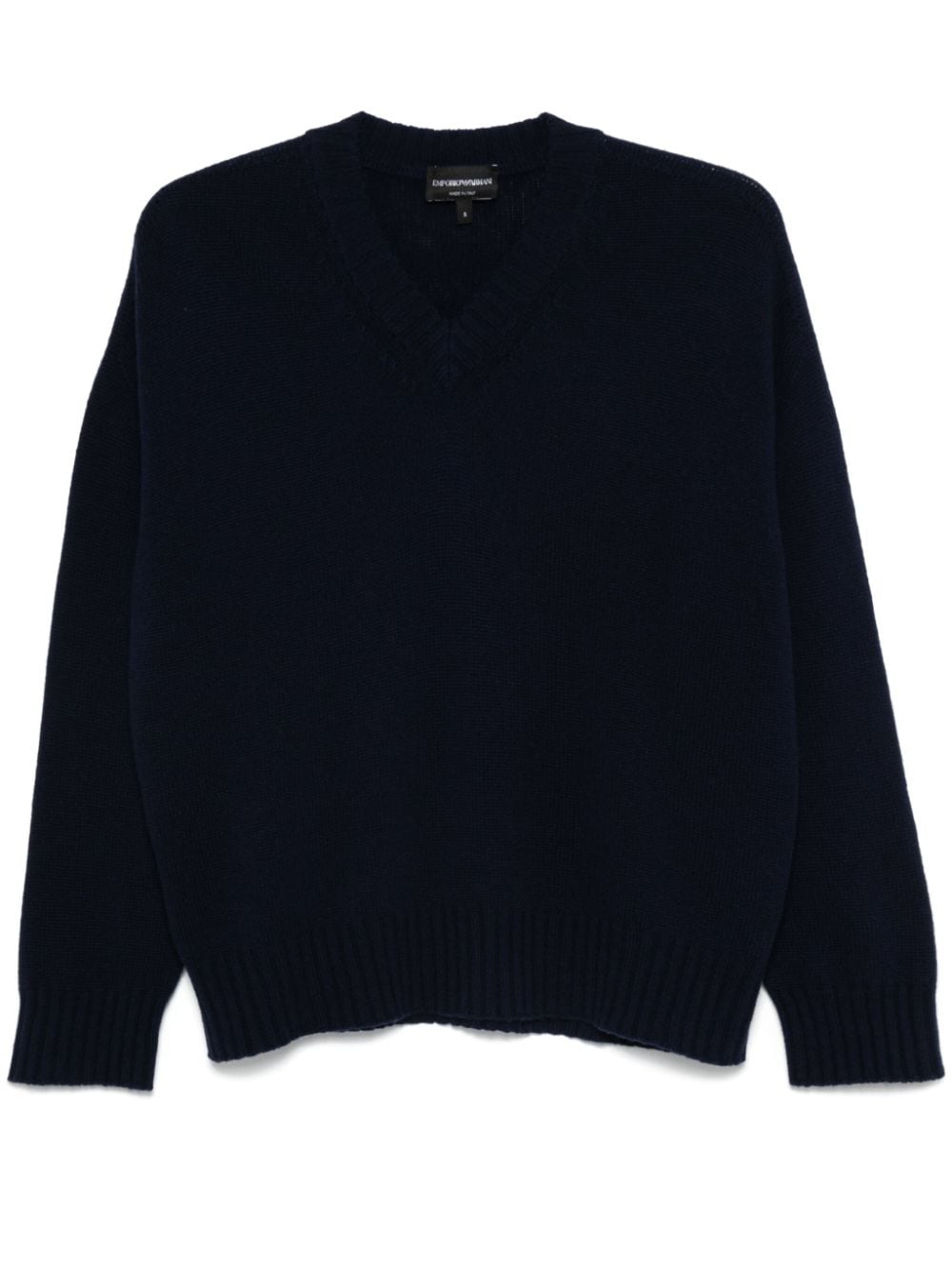 Shop Emporio Armani Virgin Wool V-neck Sweater In Blue