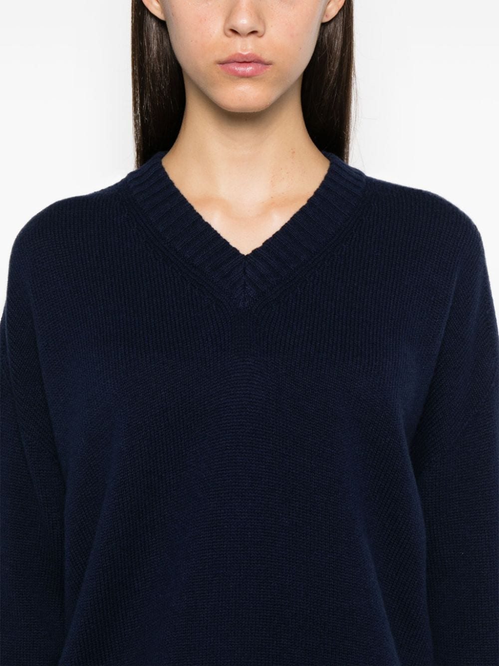 Shop Emporio Armani Virgin Wool V-neck Sweater In Blue