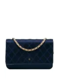 CHANEL Pre-Owned 2011 Satin Diamond Stitch Wallet On Chain crossbody bag - Blue