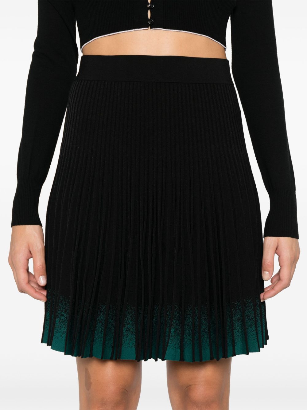 Shop Emporio Armani Pleated Mini Skirt In Black