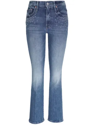 MOTHER The Hustler Ankle Fray Bootcut Jeans | Blue | FARFETCH