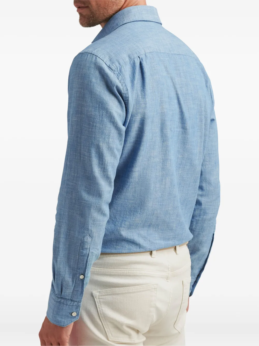 Peter Millar Chambray overhemd Blauw